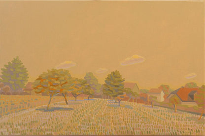 Small orchard, unique, painting, hand-painted unique piece, 45 x 30 cm, acrylic paint on canvas