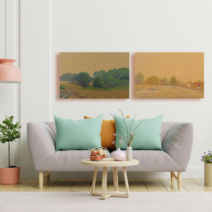 Landscape trees and stream, canvas print, 30x20 cm, 60x40 cm