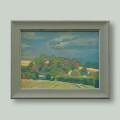 Sommerregen, Unikat, Malerei, handgemaltes Einzelstück, 20 x 15 cm, mit Bilderrahmen