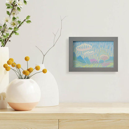 "Candy Land 2", unique painting, hand-painted single piece, 17.3 x 12.3 cm, with picture frame