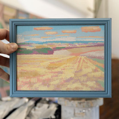 "Himmelblau", Unikat, Malerei, handgemaltes Einzelstück, 22,3 x 17,3 cm, mit Bilderrahmen