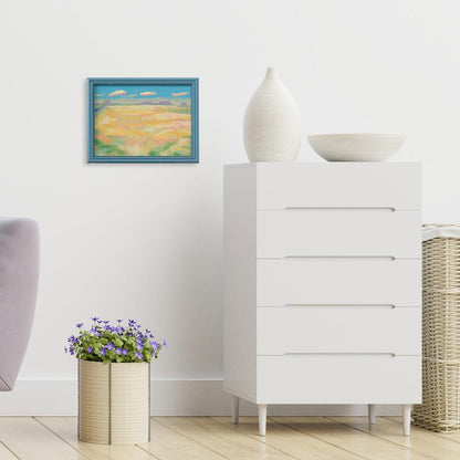 "Light", unique, painting, hand-painted unique piece, 22.3 x 17.3 cm, with picture frame