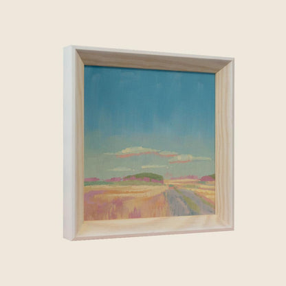 "Wiesenrand", Unikat, Malerei, handgemaltes Einzelstück, 17,4 x 17,4 cm, mit Bilderrahmen