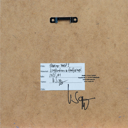 "Blauer Wald 1", Unikat, Malerei, handgemaltes Einzelstück, 22 x 22 cm, mit Bilderrahmen