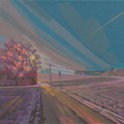 "New Year's morning", unique painting, hand-painted single piece, 22 x 22 cm, with picture frame