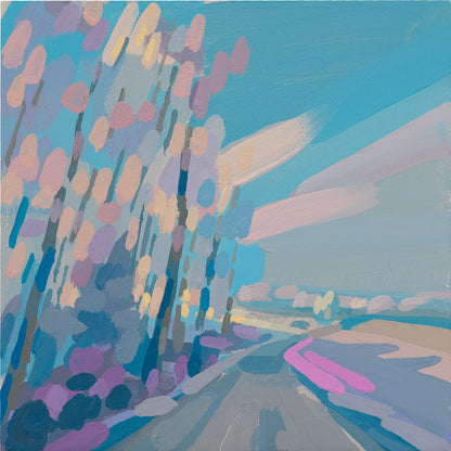 "Schneesonne", Unikat, Malerei, handgemaltes Einzelstück, 22 x 22 cm, mit Bilderrahmen