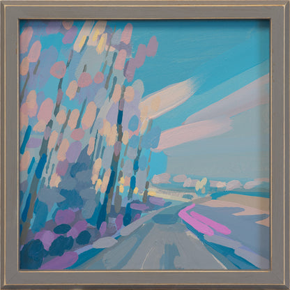 "Schneesonne", Unikat, Malerei, handgemaltes Einzelstück, 22 x 22 cm, mit Bilderrahmen