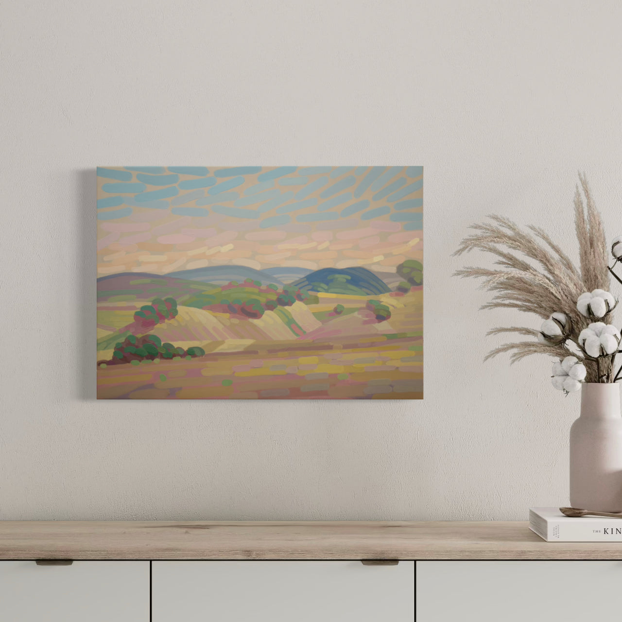 Sommerlandschaft, Unikat, Malerei, handgemaltes Einzelstück, 70 x 50 cm