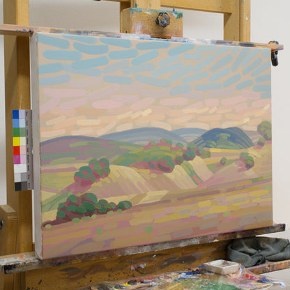 Sommerlandschaft, Unikat, Malerei, handgemaltes Einzelstück, 70 x 50 cm