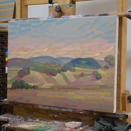 Sommerlandschaft, Unikat, Malerei, handgemaltes Einzelstück, 70 x 50 cm