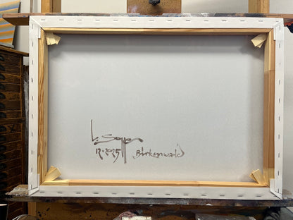 Birch grove, unique piece, painting, hand-painted individual work, 70 x 50 cm