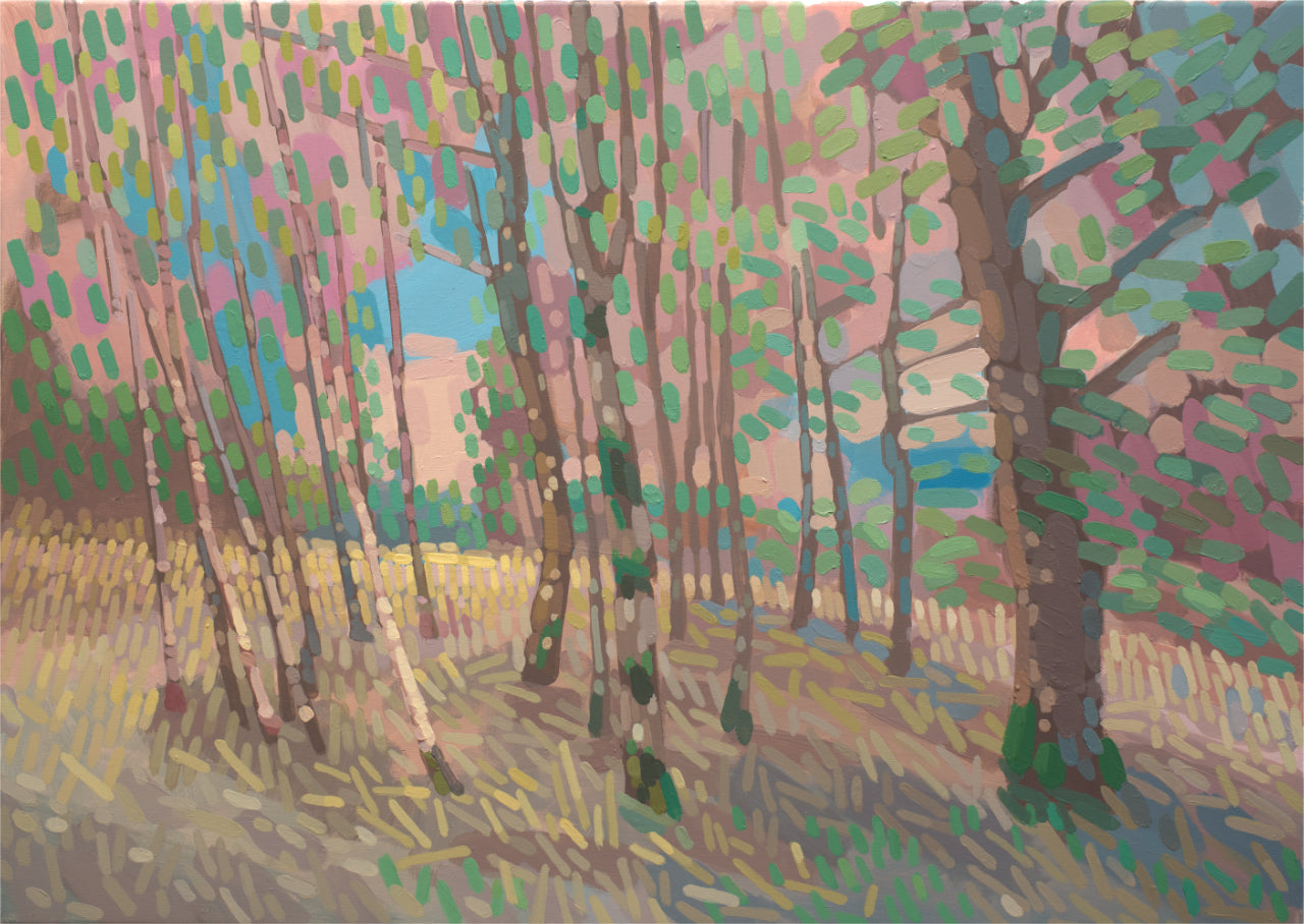 Birkenhain, Unikat, Malerei, handgemaltes Einzelstück, 70 x 50 cm