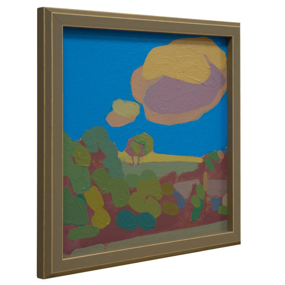 "Blau", Unikat, Malerei, handgemaltes Einzelstück, 22 x 22 cm, mit Bilderrahmen