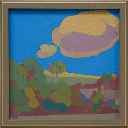 "Blue", unique painting, hand-painted single piece,22 x 22 cm, with picture frame