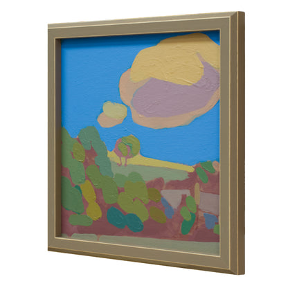 "Blue", unique painting, hand-painted single piece,22 x 22 cm, with picture frame