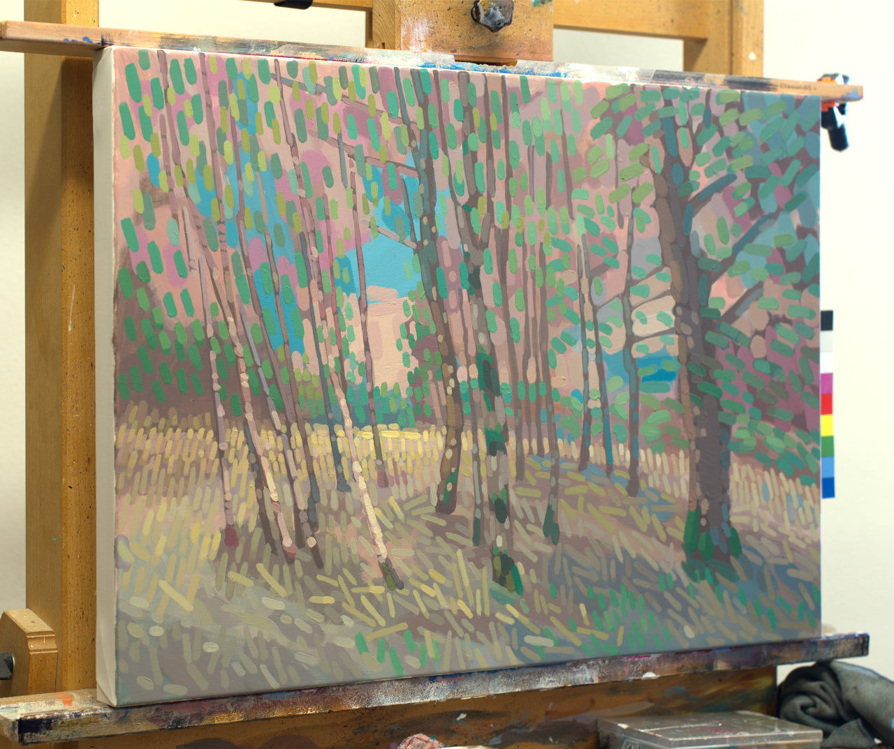 Birkenhain, Unikat, Malerei, handgemaltes Einzelstück, 70 x 50 cm