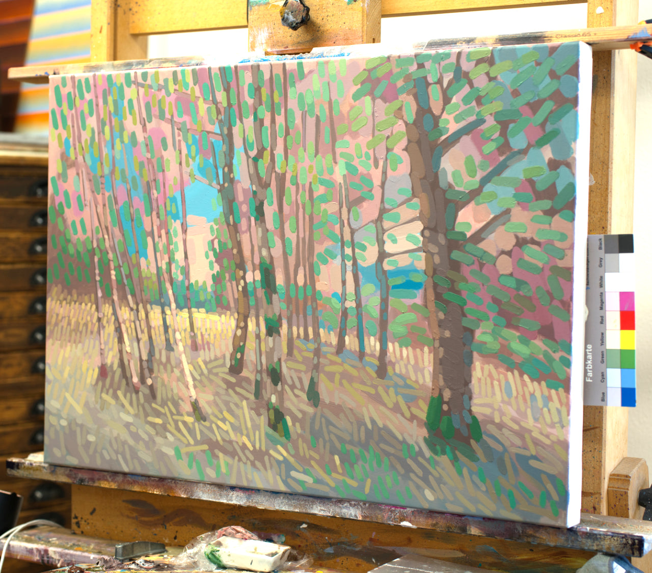 Birkenhain, Unikat, Malerei, handgemaltes Einzelstück, 70 x 50 cm