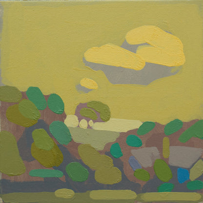 "Haus im Wald", Unikat, Malerei, handgemaltes Einzelstück, 22 x 22 cm, mit Bilderrahmen