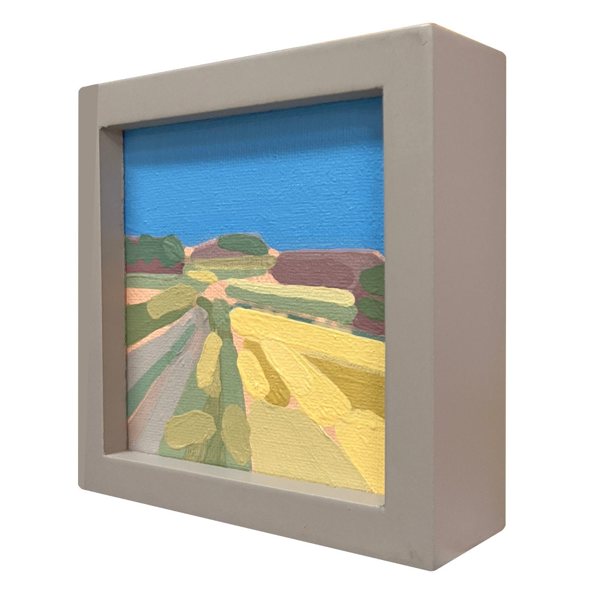 "Kind of blue 1", unique painting, hand-painted one-of-a-kind piece, 21 x 12 cm, with picture frame, Pocket Art