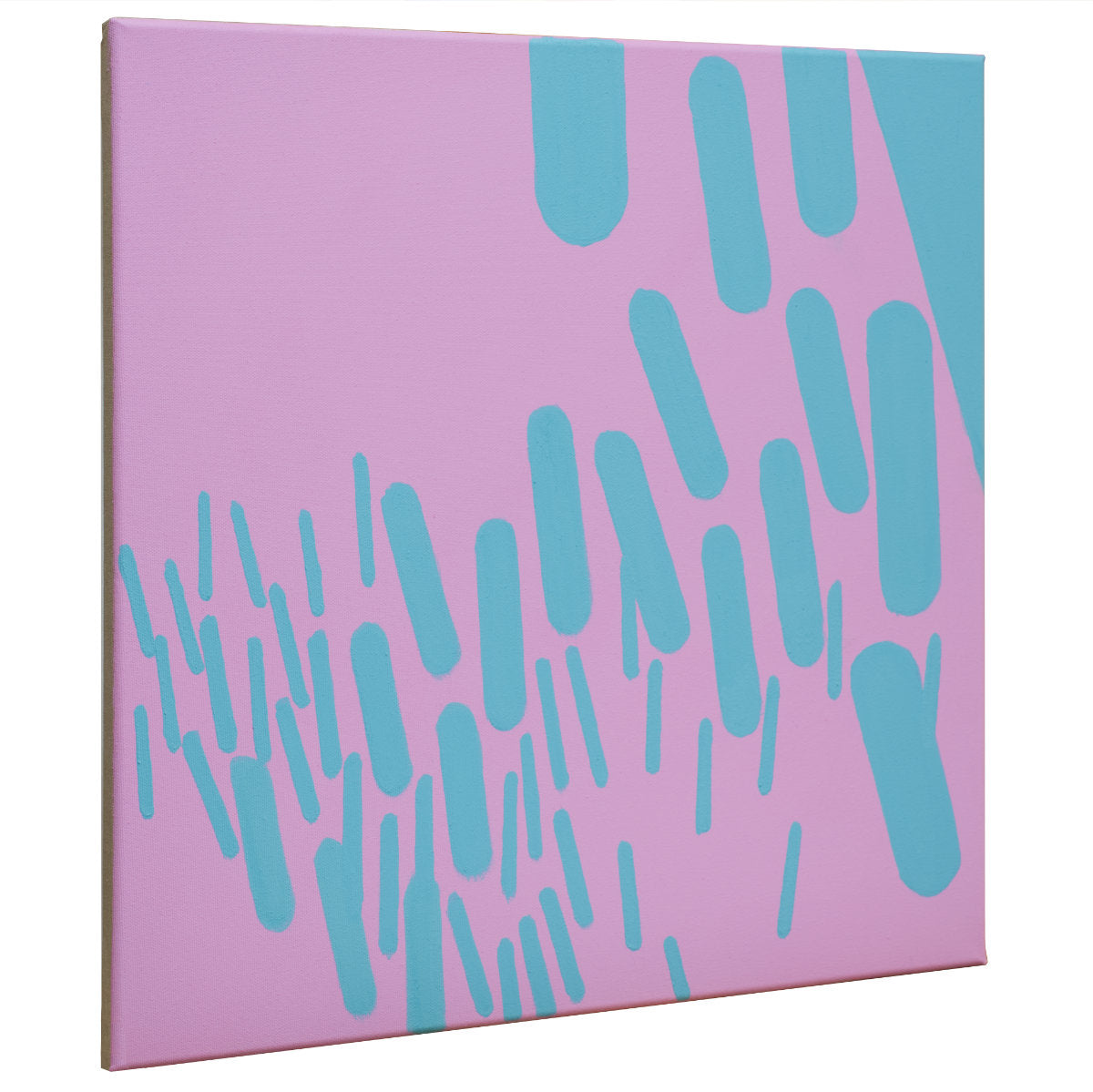 Painting Pink-Turquoise Complementary 001A, Unique piece, 50x50cm