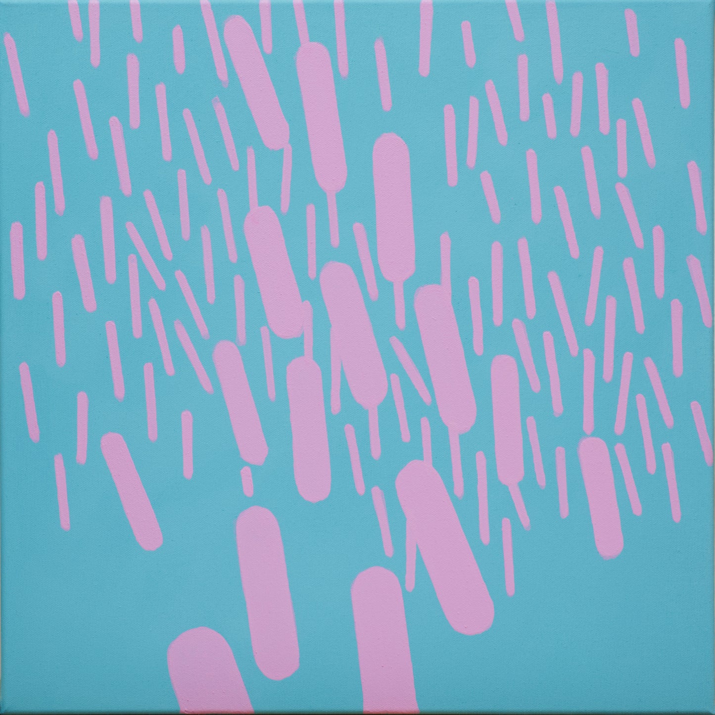 Malerei Türkis-Pink Komplementär 002B, Unikat, 50x50cm