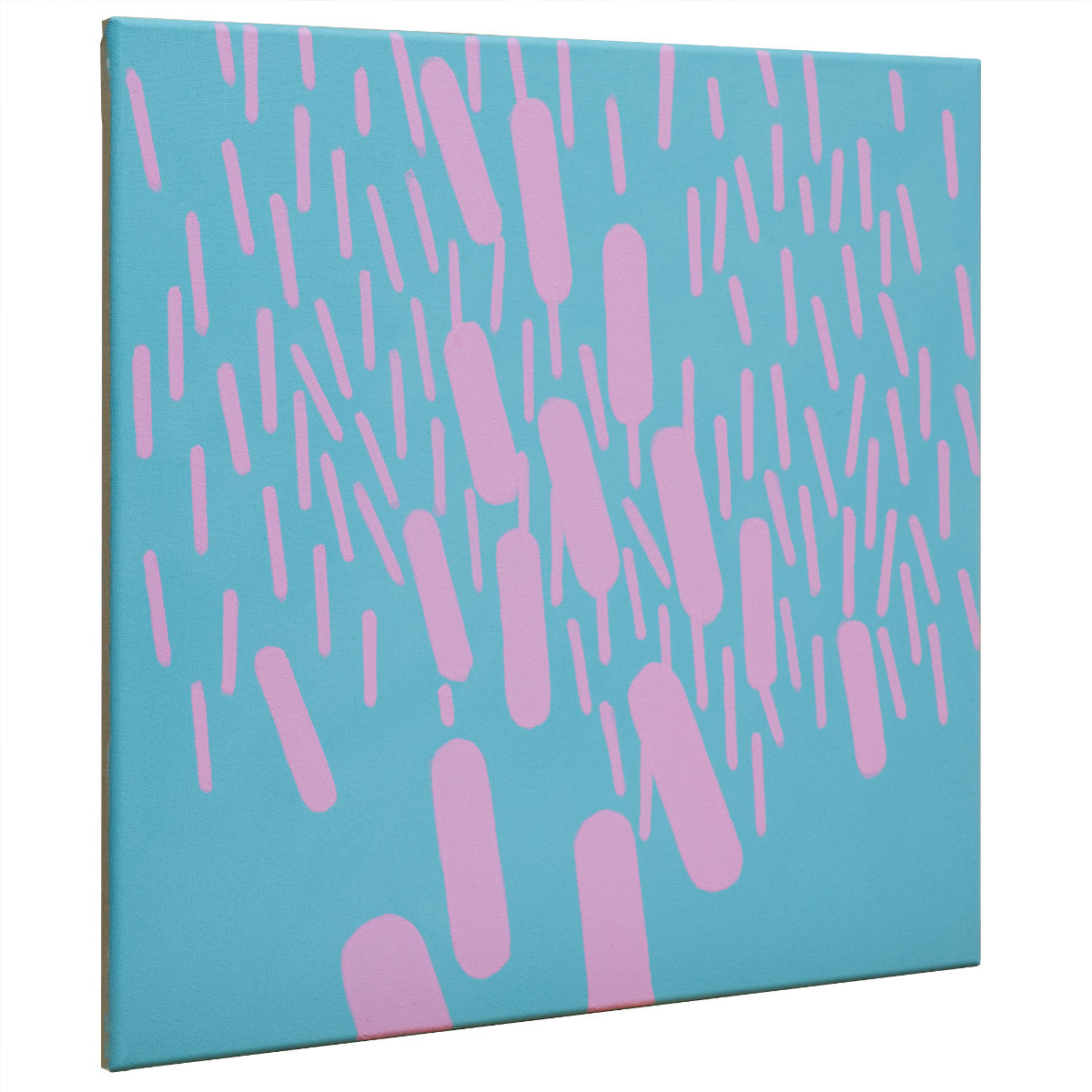 Malerei Türkis-Pink Komplementär 002B, Unikat, 50x50cm