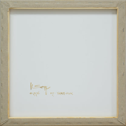 Malerei Türkis-Pink Komplementär 002B, Unikat, 50x50cm