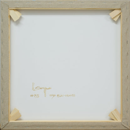 Malerei Blau-Orange Komplementär 003A, Unikat, 50x50cm