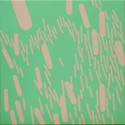 Original painting green-pink complementary 006B, unique painting, 50x50cm