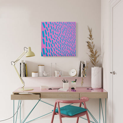 Original painting pink turquoise complementary 007A, unique painting, 50x50cm