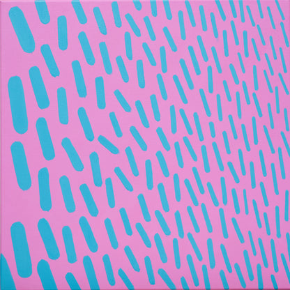 Original painting pink turquoise complementary 007A, unique painting, 50x50cm