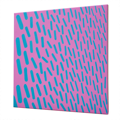 Original painting pink turquoise complementary 007A, unique painting, 50x50cm