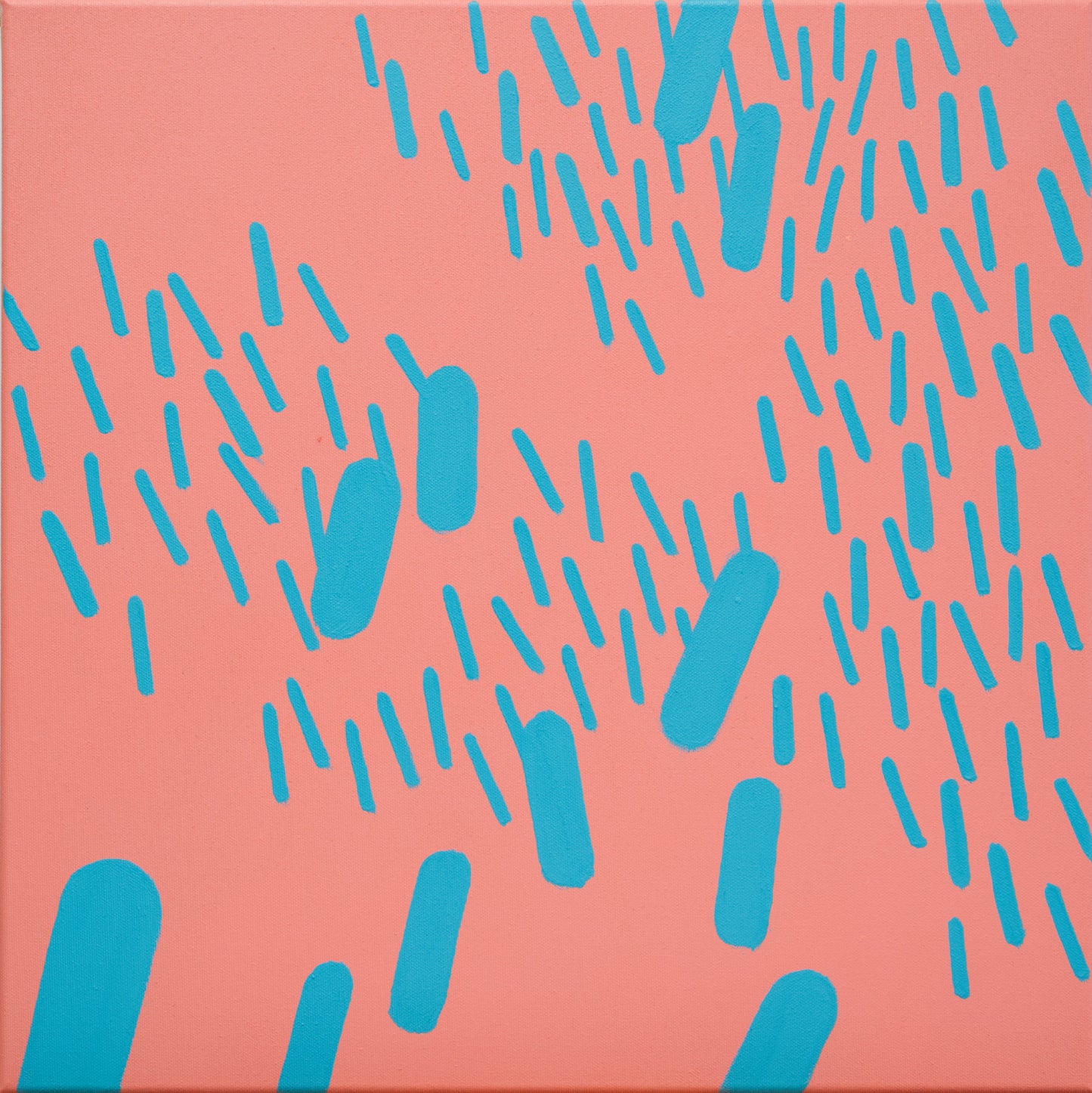Malerei Rot-Türkis Komplementär 008B, Unikat, 50x50cm