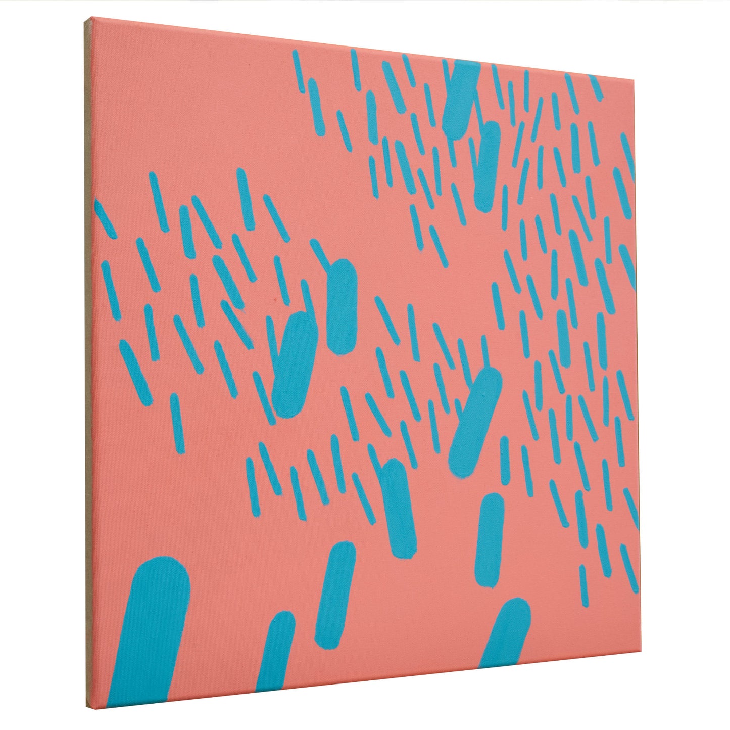 Malerei Rot-Türkis Komplementär 008B, Unikat, 50x50cm