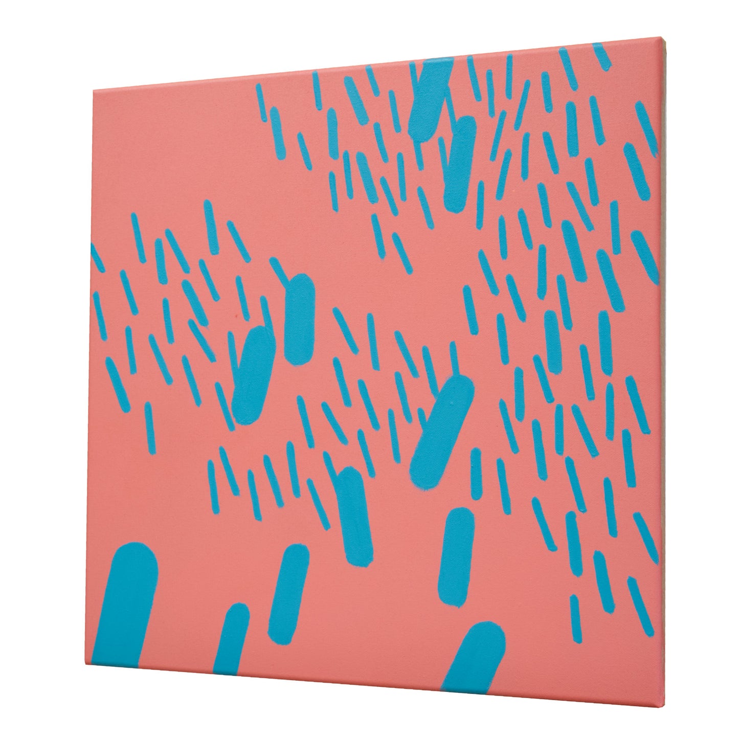 Malerei Rot-Türkis Komplementär 008B, Unikat, 50x50cm