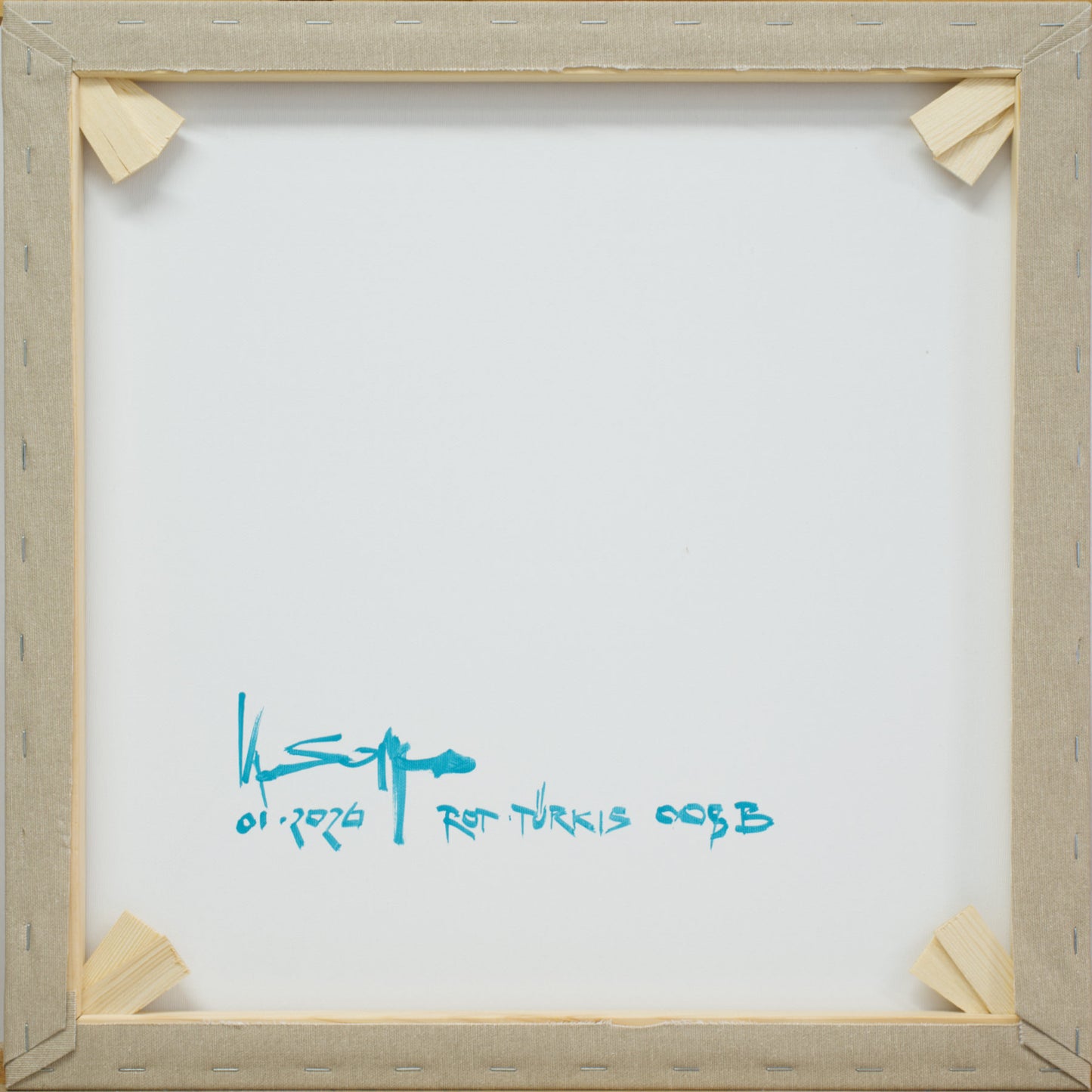 Malerei Rot-Türkis Komplementär 008B, Unikat, 50x50cm