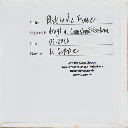 "Kind of blue 1", unique painting, hand-painted one-of-a-kind piece, 21 x 12 cm, with picture frame, Pocket Art