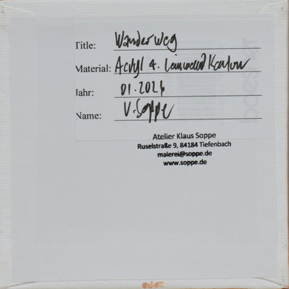 "Kind of blue 1", unique painting, hand-painted one-of-a-kind piece, 21 x 12 cm, with picture frame, Pocket Art