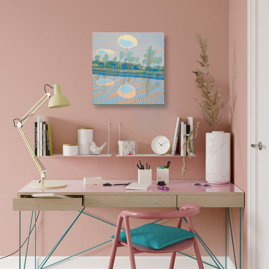 Malerei Kleine Wolke, handgemaltes Unikat, Natur, Landschaftsmalerei, Himmel, Acrylmalerei 40x40cm