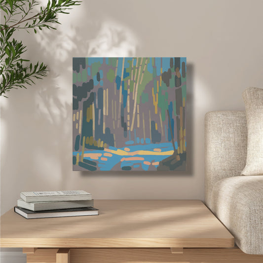 Malerei Sonnenreflex, handgemaltes Unikat, Natur, Landschaftsmalerei, Acrylmalerei 40x40cm