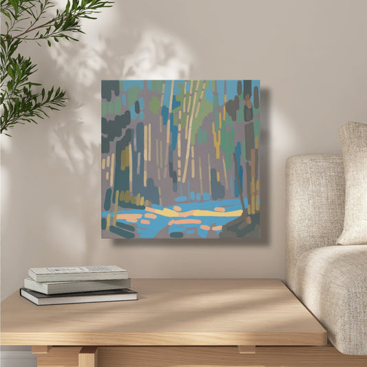 Malerei Sonnenreflexion, handgemaltes Unikat, Natur, Landschaftsmalerei, Acrylmalerei 40x40cm