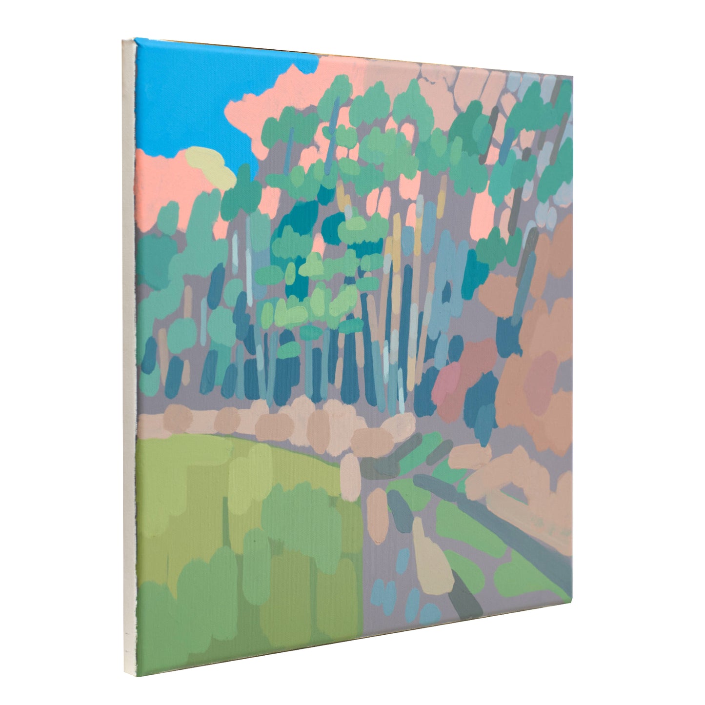 Malerei Kiefernwald, handgemaltes Unikat, Natur, Landschaftsmalerei, Acrylmalerei 40x40cm