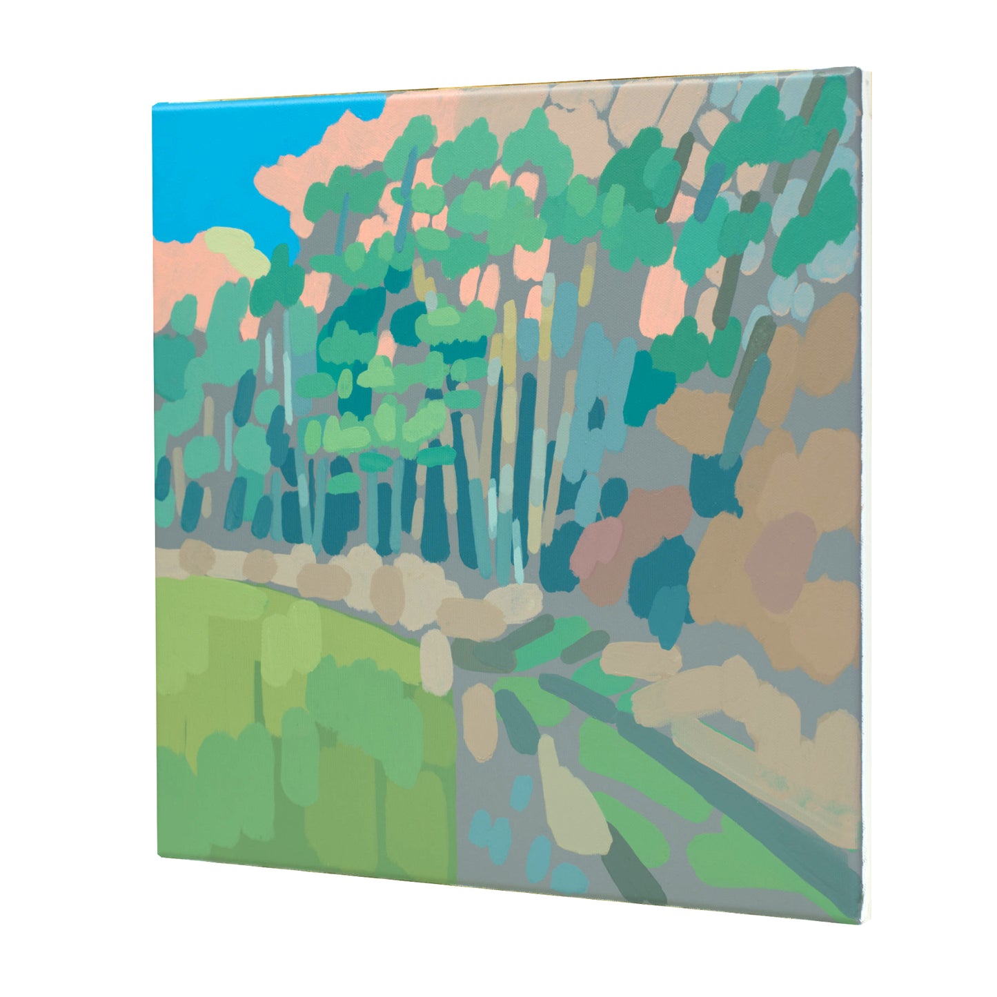 Malerei Kiefernwald, handgemaltes Unikat, Natur, Landschaftsmalerei, Acrylmalerei 40x40cm