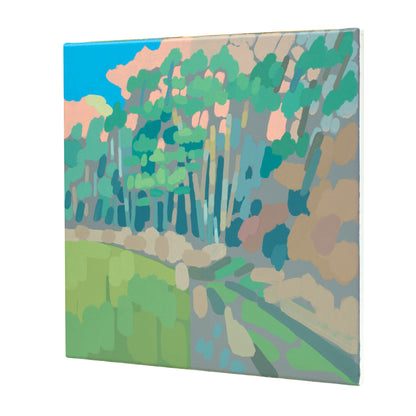 Malerei Kiefernwald, handgemaltes Unikat, Natur, Landschaftsmalerei, Acrylmalerei 40x40cm