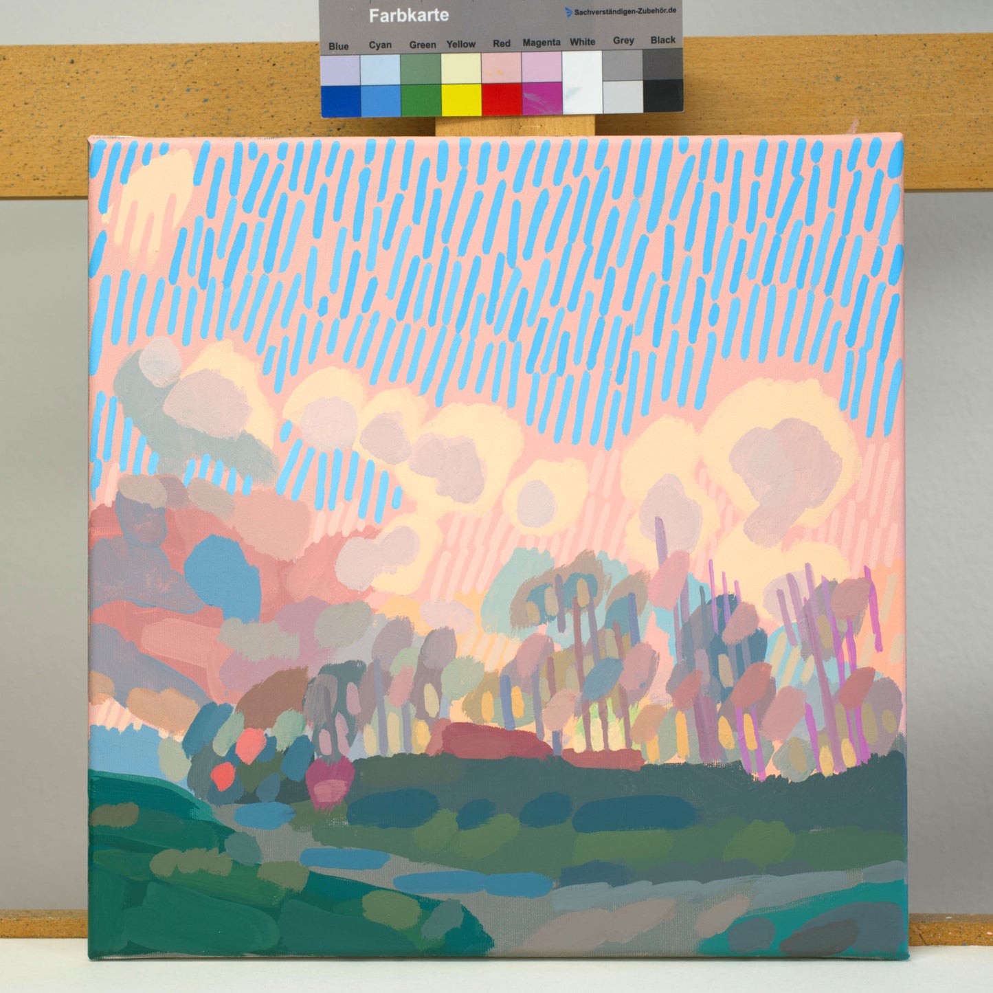 Malerei Sonnenwolken, handgemaltes Unikat, Natur, Landschaftsmalerei, Himmel, Acrylmalerei 40x40cm