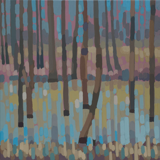 Malerei Wasserspiegel, handgemaltes Unikat, Natur, Landschaftsmalerei, Acrylmalerei 40x40cm