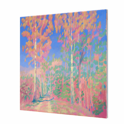 Malerei Birkenallee, handgemaltes Unikat, Natur, Landschaftsmalerei, Himmel, Acrylmalerei 50x50cm