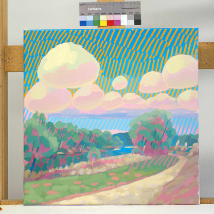 Malerei Isarwolken, handgemaltes Unikat, Natur, Landschaftsmalerei, Himmel, Acrylmalerei 50x50cm