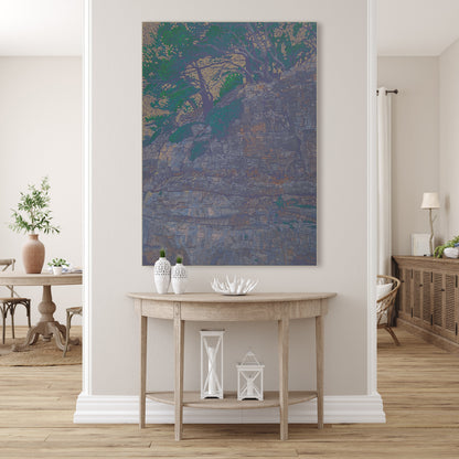 Rocky Coast 4, unique painting, hand-painted single piece, 120 x 90 cm, framed with beech frame
