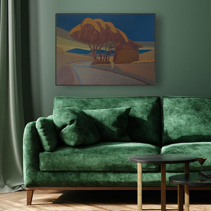 High sky, unique painting, hand-painted unique piece, 70 x 50 cm, with frame